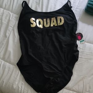 NOBO Black and Gold 'Squad' One Piece Swimsuit